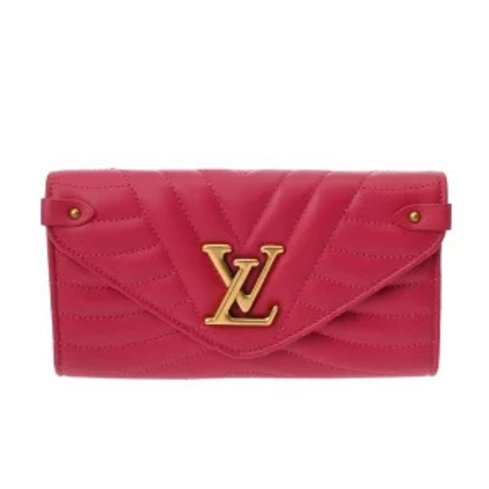 Louis Vuitton New Wave Long Wallet Freesia Calf Leather